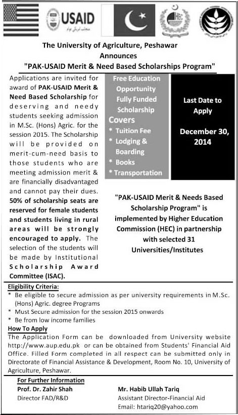 scholarship under the PK-USAID