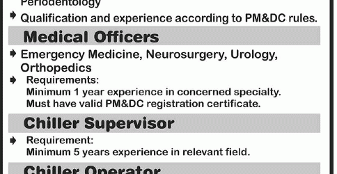 staff required at Sharif medical college