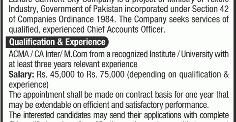 lahore garment cit company jobs