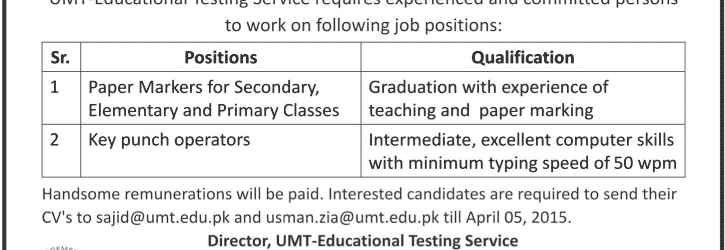 Teaching jobs-2015