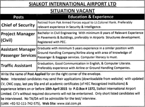 Sialkot jobs 2015